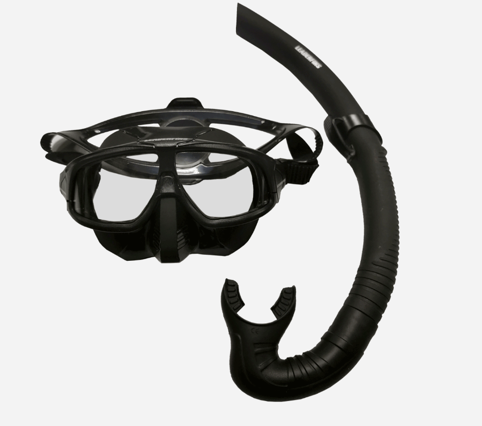 Freediving Snorkel and Mask set Black