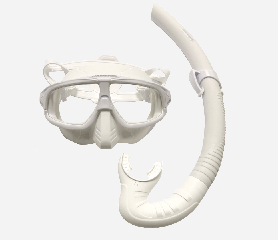 Freediving Snorkel and Mask set White